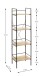 Ablageregal >55909< in eiche, schwarz, MDF, Metall - 34x130x27cm (BxHxT)