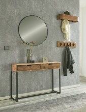 Konsole >54966< in akazie, schwarz, Massivholz, Metall - 100x75x35cm (BxHxT)