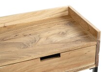 Konsole >54967< in akazie, schwarz, Massivholz, Metall - 100x80x35cm (BxHxT)
