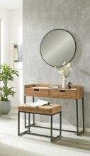 Konsole >54967< in akazie, schwarz, Massivholz, Metall - 100x80x35cm (BxHxT)