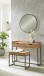 Konsole >54967< in akazie, schwarz, Massivholz, Metall - 100x80x35cm (BxHxT)