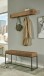 Wandgarderobe >54969< in akazie, schwarz, Massivholz, Metall - 100x13x20 (BxHxT)