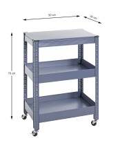 Servierwagen >55118< in blau, Metall - 50x75x32cm...