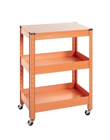 Servierwagen >55618< in orange, Metall - 50x75x32cm (BxHxT)