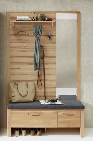 Garderoben-Set >Nature One< (2-teilig) in Kernbuche - 120x205x40 (BxHxT)