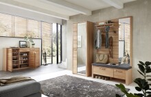 Garderoben-Set >Nature One< (2-teilig) in Kernbuche - 120x205x40 (BxHxT)