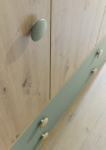 Kleiderschrank >Birta< 2 Schübe, 3 Türen, Artisan Eiche Dekor /Salbei - 153,8x200x58,2 (BxHxT)
