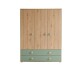 Kleiderschrank >Birta< 2 Schübe, 3 Türen, Artisan Eiche Dekor /Salbei - 153,8x200x58,2 (BxHxT)