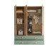 Kleiderschrank >Birta< 2 Schübe, 3 Türen, Artisan Eiche Dekor /Salbei - 153,8x200x58,2 (BxHxT)