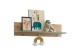 Wandboard >Birta< 3 Haken, Ablage, Artisan Eiche Dekor / Salbei - 120x30x25,5cm (BxHxT)