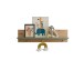 Wandboard >Birta< 3 Haken, Ablage, Artisan Eiche Dekor / Salbei - 120x30x25,5cm (BxHxT)