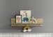Wandboard >Birta< 3 Haken, Ablage, Artisan Eiche Dekor / Salbei - 120x30x25,5cm (BxHxT)