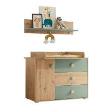 Wickelkommode >Birta< (2-teilig) in Artisan Eiche...