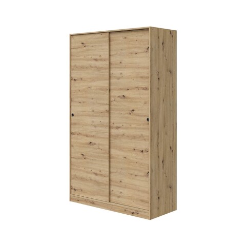 Schwebetürenschrank >ENZO< 1 Stange, 4 Böden, Nodi Eiche Dekor - 120x200x50 (BxHxT)