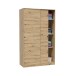 Schwebetürenschrank >ENZO< 1 Stange, 4 Böden, Nodi Eiche Dekor - 120x200x50 (BxHxT)