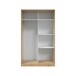 Schwebetürenschrank >ENZO< 1 Stange, 4 Böden, Nodi Eiche Dekor - 120x200x50 (BxHxT)