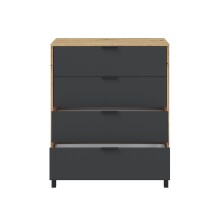 Komplettschlafzimmer >ENZO< (6-teilig) Nodi Eiche Dekor / Anthrazitgrau