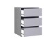 Schubkasteneinsatz >EXTRA< 3 Schübe, für Kleiderschrank, in Grau - 51x70,6x39,6cm (BxHxT)