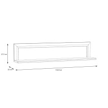 Wandboard >SAVONA< in Schlammeiche Dekor / schwarz - 132,9x27,7x22cm (BxHxT)
