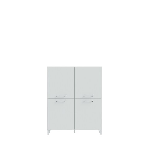 Highboard >SILBA< 4 Türen, Secret grey - 109,9x138,2x41,1cm (BxHxT)
