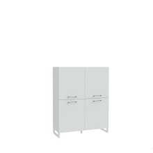 Highboard >SILBA< 4 Türen, Secret grey - 109,9x138,2x41,1cm (BxHxT)