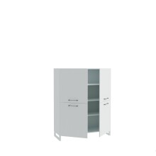 Highboard >SILBA< 4 Türen, Secret grey - 109,9x138,2x41,1cm (BxHxT)