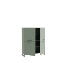 Highboard >SILBA< 4 Türen, Salbei - 109,9x138,2x41,1cm (BxHxT)