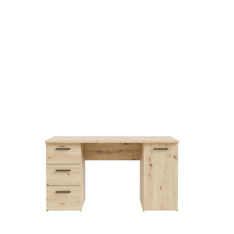Schreibtisch >NET307< 3 Schübe, 1 Tür, Artisan Eiche Dekor - 138,2x75,3x60cm (BxHxT)