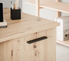 Schreibtisch >NET307< 3 Schübe, 1 Tür, Artisan Eiche Dekor - 138,2x75,3x60cm (BxHxT)