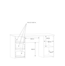 Schreibtisch >NET307< 3 Schübe, 1 Tür, Artisan Eiche Dekor - 138,2x75,3x60cm (BxHxT)