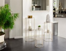Blumentisch >54182< (3er Set) in grau (Kaschmirgrau) - 45x21 (HxD)
