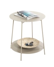 Beistelltisch >54184< in grau (Kaschmirgrau), Stahlrohr; Metall - 50x50cm (HxD)