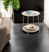Beistelltisch >54184< in grau (Kaschmirgrau), Stahlrohr; Metall - 50x50cm (HxD)