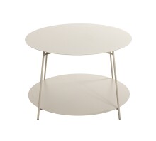 Couchtisch >55179< in grau (Kaschmirgrau), Stahlrohr, Metall - 40x65cm (HxD)