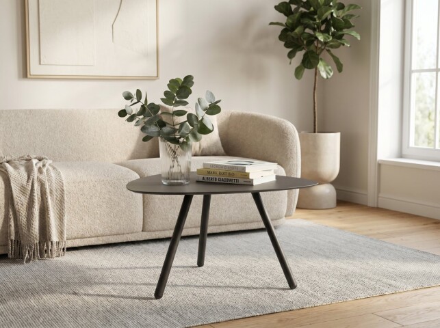 Couchtisch >Mira 3< aus Metall, in anthrazit - 60x35x60 (BxHxT)