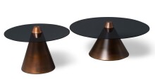 Satztisch >Lou< (2er-Set) in Metall kupferfarben /...