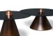 Satztisch >Lou< (2er-Set) in Metall kupferfarben / Sicherheitsglas - 29x80cm (HxD)
