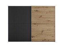 Kleiderschrank >Mesio< 9 Böden, 3 Stangen, Graphit / Artisan Eiche Dekor - 270x210x60 (BxHxT)
