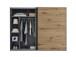 Kleiderschrank >Mesio< 9 Böden, 3 Stangen, Graphit / Artisan Eiche Dekor - 270x210x60 (BxHxT)