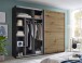 Kleiderschrank >Mesio< 9 Böden, 3 Stangen, Graphit / Artisan Eiche Dekor - 270x210x60 (BxHxT)