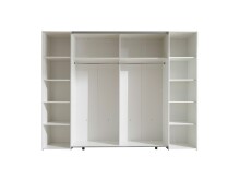 Dreh-/Schwebetürenschrank >Maturs< 10 Böden, 2 Stangen, in Weiß, Dekorfolie - 267x205x57cm (BxHxT)