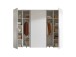 Dreh-/Schwebetürenschrank >Maturs< 10 Böden, 2 Stangen, in Weiß, Dekorfolie - 267x205x57cm (BxHxT)