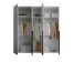 Drehtürenschrank >Kevo< mit Spiegel, 3 Böden, 3 Stangen, Weiß Dekor - 225x225x52cm (BxHxT)