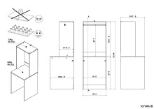 Mehrzweckschrank-Set >Laundry 1< in Eiche Dekor / Weiss - 268x184x67cm (BxHxT)