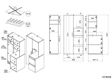 Mehrzweckschrank-Set >Laundry 1< in Eiche Dekor / Weiss - 268x184x67cm (BxHxT)