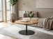 Couchtisch >Leo 2< in schwarz + Wildeiche Massivholz - 40x80 (HxD)