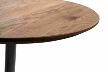 Beistelltisch >Lea< in creme + Wildeiche, Metall + Massivholz - 49x50cm (HxD)