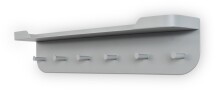 Garderobenleiste >Jil 1< 6 Haken, 1 Ablage, grau, Metall - 70x15x12cm (BxHxT)