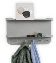 Garderobenleiste >Jil 2< 6 Haken, 2 Ablagen, grau,...
