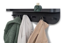 Garderobenleiste >Jil 1< 6 Haken, 1 Boden, anthrazit, Metall - 70x12x15cm (BxHxT)